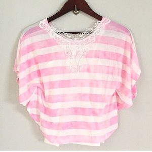 GRANE Girls Pink Stripe Poncho Tank top Set Sz M